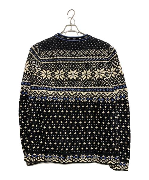 L.L.Bean（エルエルビーン）L.L.Bean (エルエルビーン) ノルディックバーズアイカーディガン ブラック×ブルー サイズ:Lの古着・服飾アイテム