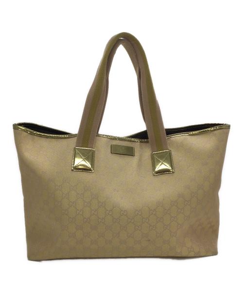 GUCCI（グッチ）GUCCI (グッチ) トートバッグ ベージュ×ピンクの古着・服飾アイテム