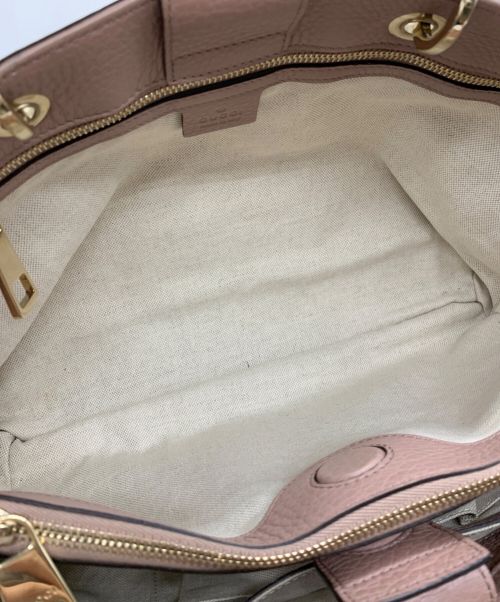 GUCCI（グッチ）GUCCI (グッチ) バンブーショッパーミディアムトート ピンクの古着・服飾アイテム
