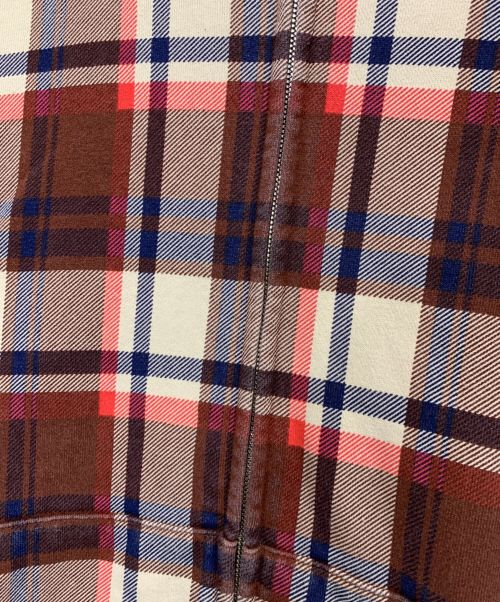 A BATHING APE（アベイシングエイプ）A BATHING APE (アベイシングエイプ) ラブジェネチェックシャークパーカー ベージュ×ブラウン サイズ:Mの古着・服飾アイテム