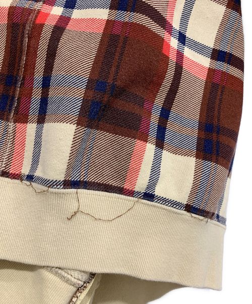 A BATHING APE（アベイシングエイプ）A BATHING APE (アベイシングエイプ) ラブジェネチェックシャークパーカー ベージュ×ブラウン サイズ:Mの古着・服飾アイテム