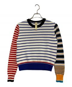 中古・古着通販】nagonstans (ナゴンスタンス) 切替ニット ホワイト 