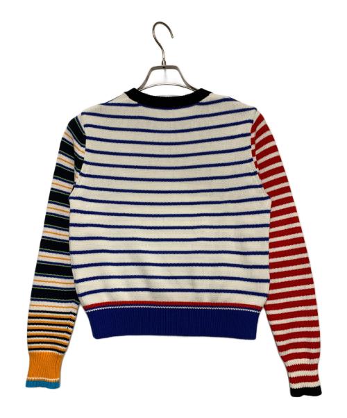 nagonstans（ナゴンスタンス）nagonstans (ナゴンスタンス) 切替ニット ホワイト×ブラック×レッド×ネイビー サイズ:SIZE38の古着・服飾アイテム