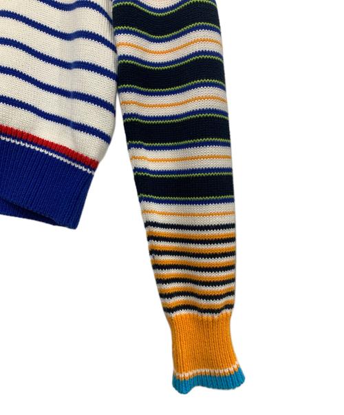 nagonstans（ナゴンスタンス）nagonstans (ナゴンスタンス) 切替ニット ホワイト×ブラック×レッド×ネイビー サイズ:SIZE38の古着・服飾アイテム