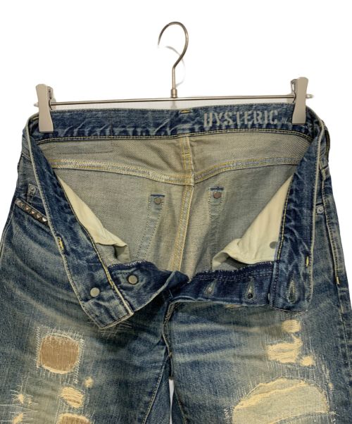 Hysteric Glamour（ヒステリックグラマー）Hysteric Glamour (ヒステリックグラマー) ダメージ加工デニムパンツ インディゴ サイズ:SIZE76㎝（W30）の古着・服飾アイテム