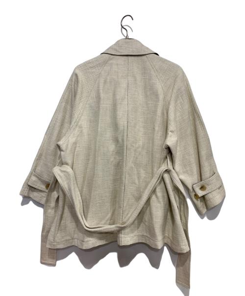 IENA（イエナ）IENA (イエナ) ボンディングオーバーラップコート アイボリー サイズ:Sの古着・服飾アイテム