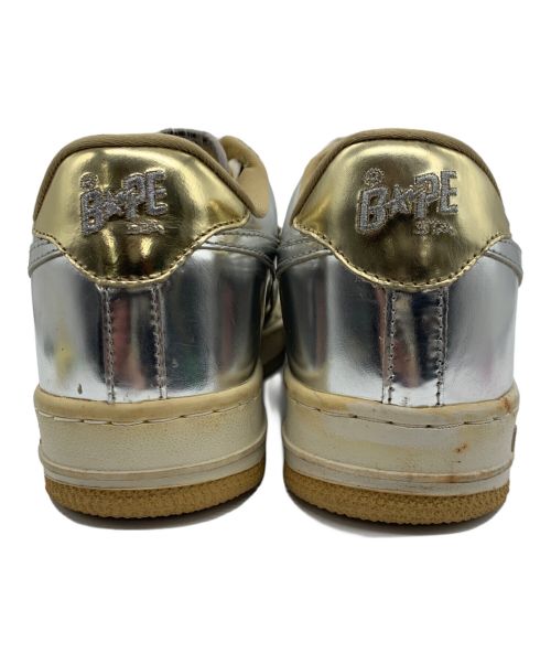 BAPESTA（ベイプスタ）BAPESTA (ベイプスタ) A BATHING APE (アベイシングエイプ) スニーカー シルバー×ゴールド サイズ:28㎝の古着・服飾アイテム