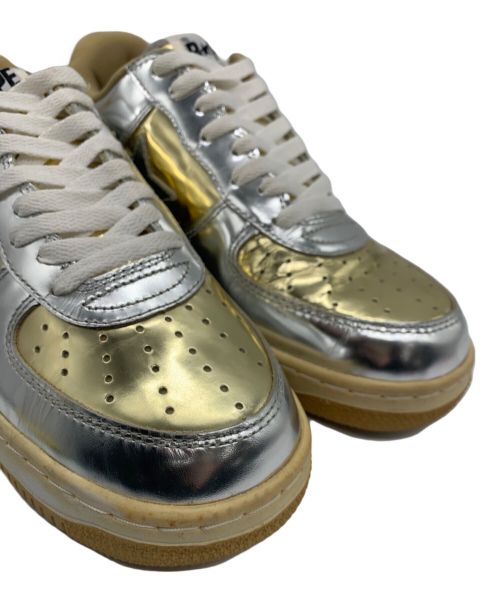 BAPESTA（ベイプスタ）BAPESTA (ベイプスタ) A BATHING APE (アベイシングエイプ) スニーカー シルバー×ゴールド サイズ:28㎝の古着・服飾アイテム