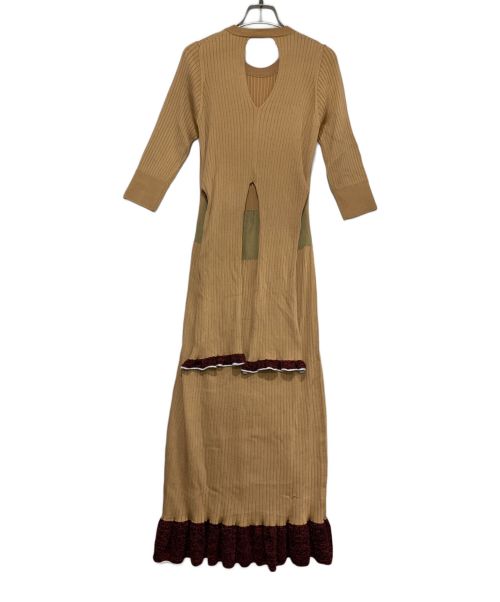 TOGA PULLA（トーガ プルラ）TOGA PULLA (トーガ プルラ) ワイドリブニットドレス ベージュ サイズ:Sの古着・服飾アイテム