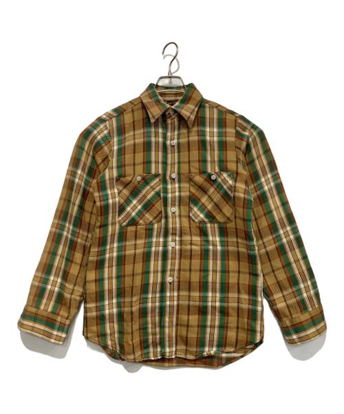 BIG YANK（ビッグヤンク）BIG YANK (ビッグヤンク) ヴィンテージネルシャツ ベージュ×グリーン サイズ:-の古着・服飾アイテム