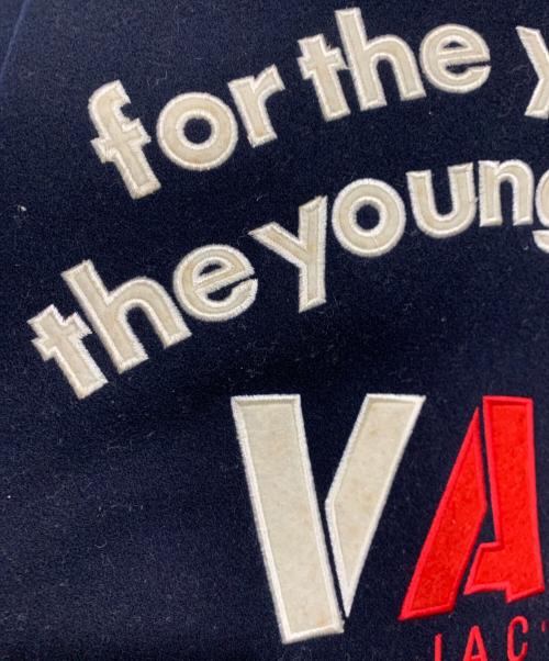 VAN（ヴァン）VAN (ヴァン) 袖レザー切替スタジャン ネイビー×グレー サイズ:Lの古着・服飾アイテム