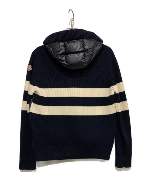 MONCLER（モンクレール）MONCLER (モンクレール) ニット切替ダウンジャケット ホワイト×ネイビー サイズ:Mの古着・服飾アイテム