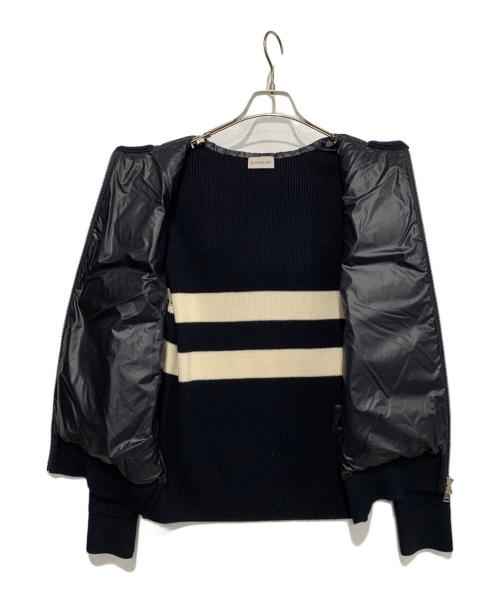 MONCLER（モンクレール）MONCLER (モンクレール) ニット切替ダウンジャケット ホワイト×ネイビー サイズ:Mの古着・服飾アイテム