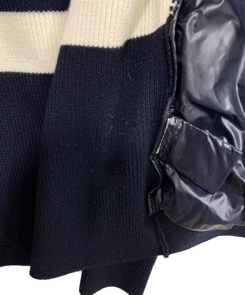 MONCLER（モンクレール）MONCLER (モンクレール) ニット切替ダウンジャケット ホワイト×ネイビー サイズ:Mの古着・服飾アイテム
