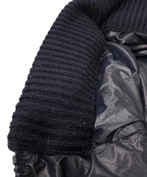 MONCLER（モンクレール）MONCLER (モンクレール) ニット切替ダウンジャケット ホワイト×ネイビー サイズ:Mの古着・服飾アイテム