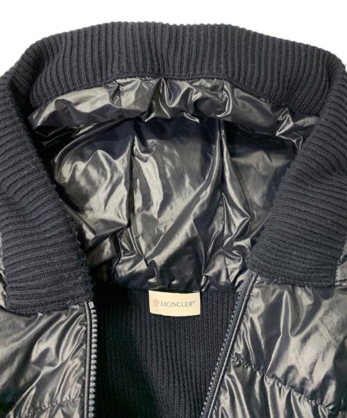 MONCLER（モンクレール）MONCLER (モンクレール) ニット切替ダウンジャケット ホワイト×ネイビー サイズ:Mの古着・服飾アイテム