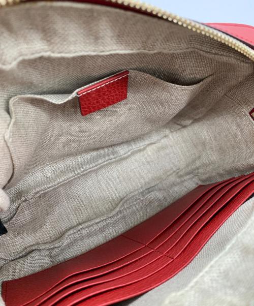 GUCCI（グッチ）GUCCI (グッチ) ショルダーバッグ ベージュ×レッドの古着・服飾アイテム