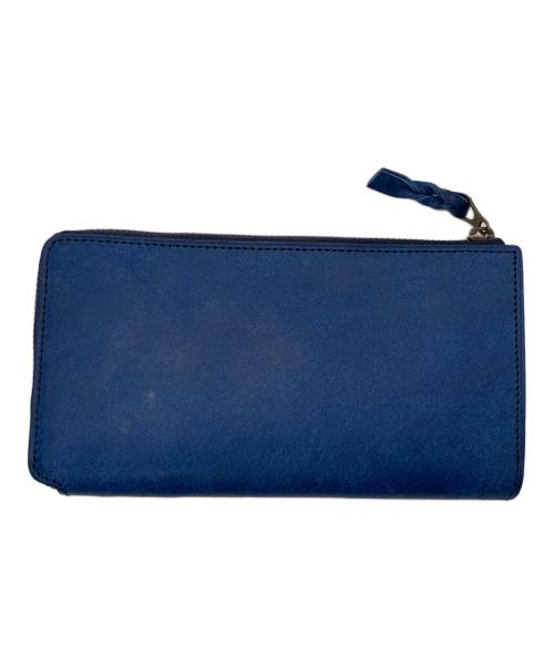 STUDIUM（ストゥディウム）STUDIUM (ストゥディウム) L字ファスナーレザーウォレット ブルーの古着・服飾アイテム