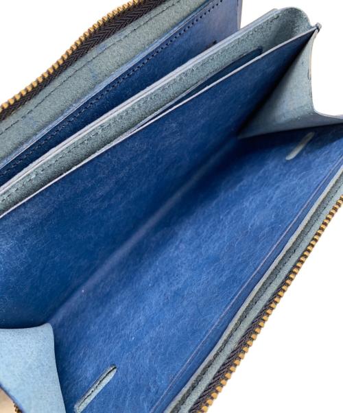 STUDIUM（ストゥディウム）STUDIUM (ストゥディウム) L字ファスナーレザーウォレット ブルーの古着・服飾アイテム