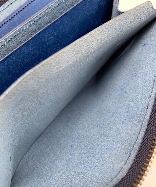 STUDIUM（ストゥディウム）STUDIUM (ストゥディウム) L字ファスナーレザーウォレット ブルーの古着・服飾アイテム