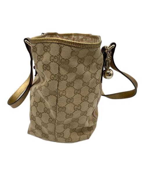 GUCCI（グッチ）GUCCI (グッチ) チャーム付トートバッグ ベージュの古着・服飾アイテム