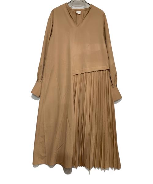 ELENDEEK（エレンディーク）ELENDEEK (エレンディーク) ベスト付きプリーツワンピース ベージュ サイズ:Sの古着・服飾アイテム