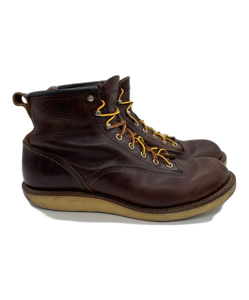RED WING（レッドウィング）RED WING (レッドウィング) ラインマンブーツ ブラウン サイズ:27cmの古着・服飾アイテム