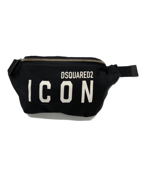 DSQUARED2（ディースクエアード）DSQUARED2 (ディースクエアード) ICONボディバッグ ブラックの古着・服飾アイテム