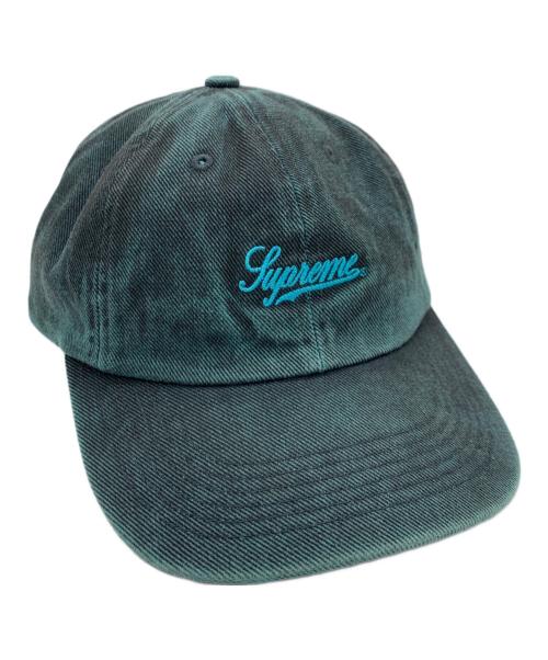SUPREME（シュプリーム）Supreme (シュプリーム) ピグメントプリントロゴ刺繍キャップ ブルーの古着・服飾アイテム