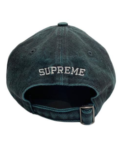 SUPREME（シュプリーム）Supreme (シュプリーム) ピグメントプリントロゴ刺繍キャップ ブルーの古着・服飾アイテム