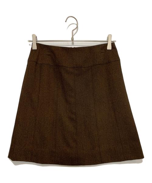 CHANEL（シャネル）CHANEL (シャネル) ウールミニスカート ダークブラウン サイズ:SIZE38の古着・服飾アイテム
