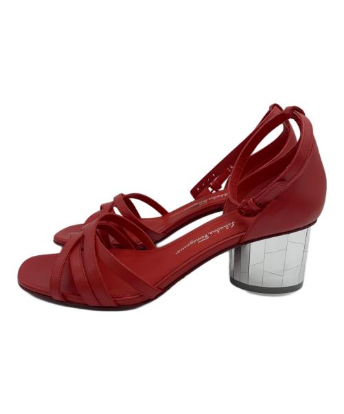 Salvatore Ferragamo（サルヴァトーレ フェラガモ）Salvatore Ferragamo (サルヴァトーレ フェラガモ) アンクルストラップサンダル レッド サイズ:24㎝の古着・服飾アイテム
