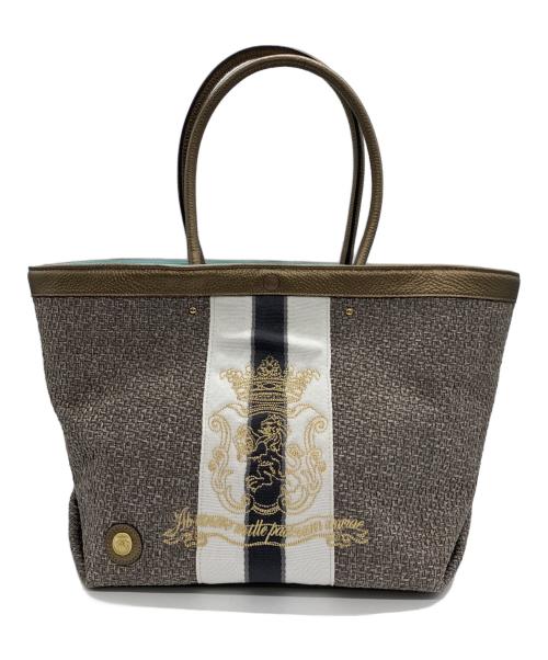 A.D.M.J.（エーディーエムジェイ）A.D.M.J. (エーディーエムジェイ) イタリアンファブリック 復刻トートバッグ グレー×ブルーの古着・服飾アイテム