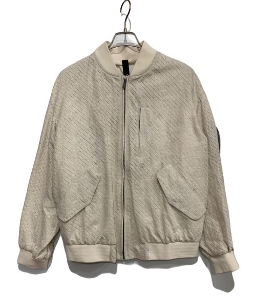 HEVO（イーヴォ）HEVO (イーヴォ) リネンジップブルゾン ベージュ サイズ:SIZE48の古着・服飾アイテム