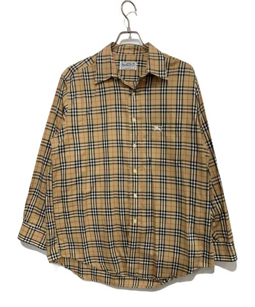 Burberry's（バーバリー）Burberry's (バーバリーズ) ボタンダウンチェックシャツ ベージュ サイズ:Lの古着・服飾アイテム