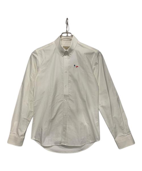 maison kitsune（メゾンキツネ）MAISON KITSUNE (メゾンキツネ) フォックスパッチボタンダウンシャツ ホワイト サイズ:37の古着・服飾アイテム