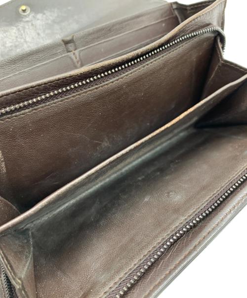BOTTEGA VENETA（ボッテガベネタ）BOTTEGA VENETA (ボッテガベネタ) 二つ折り長財布 ブラウンの古着・服飾アイテム