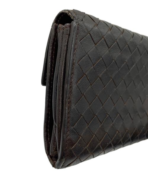BOTTEGA VENETA（ボッテガベネタ）BOTTEGA VENETA (ボッテガベネタ) 二つ折り長財布 ブラウンの古着・服飾アイテム