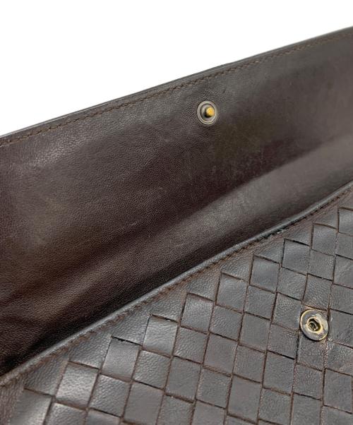 BOTTEGA VENETA（ボッテガベネタ）BOTTEGA VENETA (ボッテガベネタ) 二つ折り長財布 ブラウンの古着・服飾アイテム