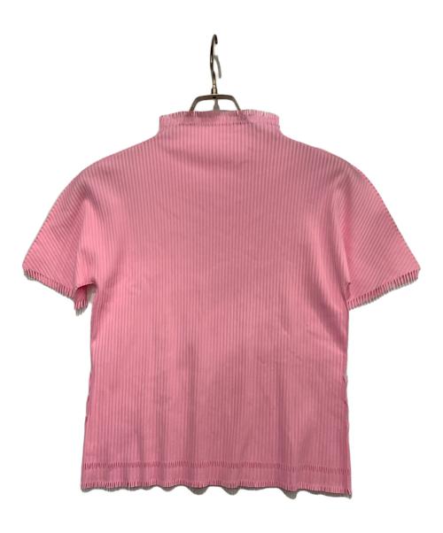 PLEATS PLEASE（プリーツプリーズ）PLEATS PLEASE (プリーツプリーズ) ハイネック半袖カットソー ピンク サイズ:SIZE3の古着・服飾アイテム
