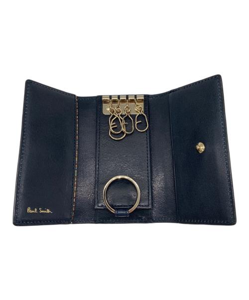 PAUL SMITH（ポールスミス）Paul Smith (ポールスミス) シティエンボスキーケース ネイビーの古着・服飾アイテム