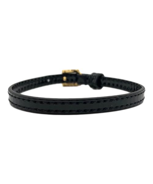 GUCCI（グッチ）GUCCI (グッチ) レザーブレスレット ブラック サイズ:Sの古着・服飾アイテム