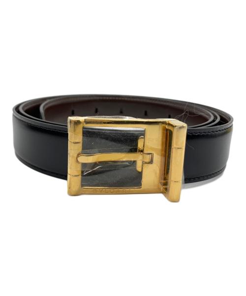 BVLGARI（ブルガリ）BVLGARI (ブルガリ) レザーベルト ブラック×ブラウンの古着・服飾アイテム