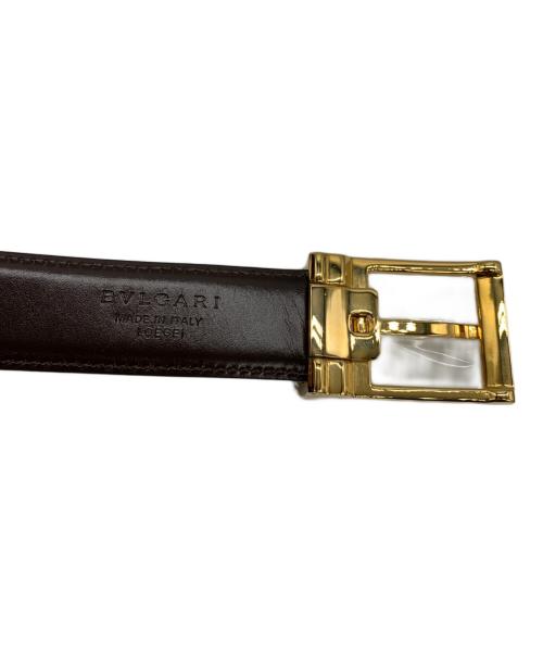 BVLGARI（ブルガリ）BVLGARI (ブルガリ) レザーベルト ブラック×ブラウンの古着・服飾アイテム