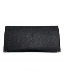 Cartier（カルティエ）の古着「二つ折り長財布」｜ブラック×レッド