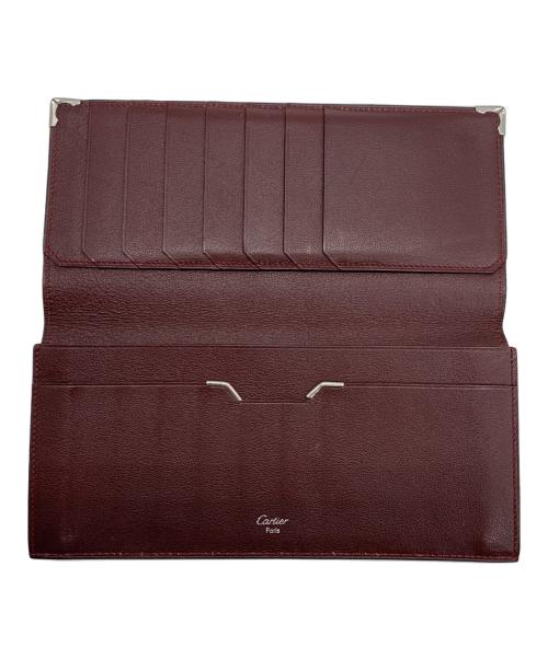 Cartier（カルティエ）Cartier (カルティエ) 二つ折り長財布 ブラック×レッドの古着・服飾アイテム