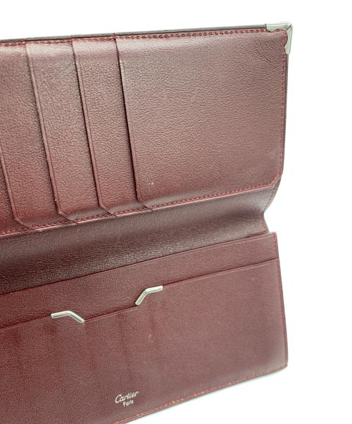 Cartier（カルティエ）Cartier (カルティエ) 二つ折り長財布 ブラック×レッドの古着・服飾アイテム