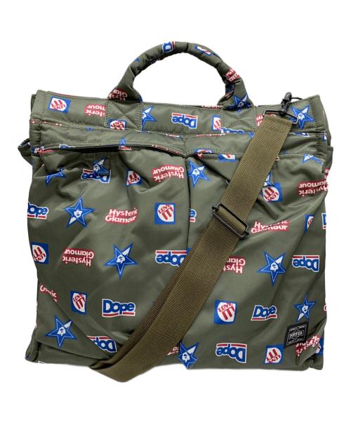 Hysteric Glamour（ヒステリックグラマー）Hysteric Glamour (ヒステリックグラマー) PORTER (ポーター) 2wayトートバッグ グリーンの古着・服飾アイテム