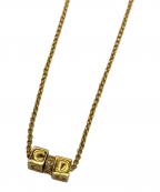 Christian Diorクリスチャン ディオール）の古着「キューブロゴネックレス」｜ゴールド
