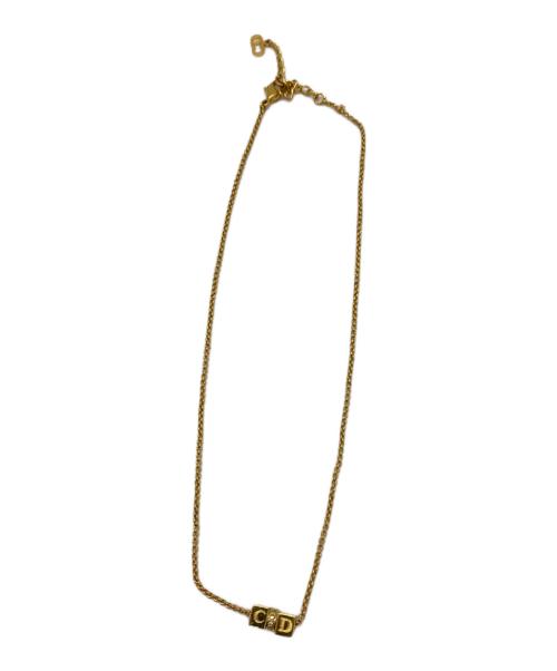 Christian Dior（クリスチャン ディオール）Christian Dior (クリスチャン ディオール) キューブロゴネックレス ゴールドの古着・服飾アイテム